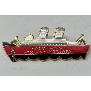 Hard Rock Cafe Yokohama Japan 4th Anniversary Pin Red Ship